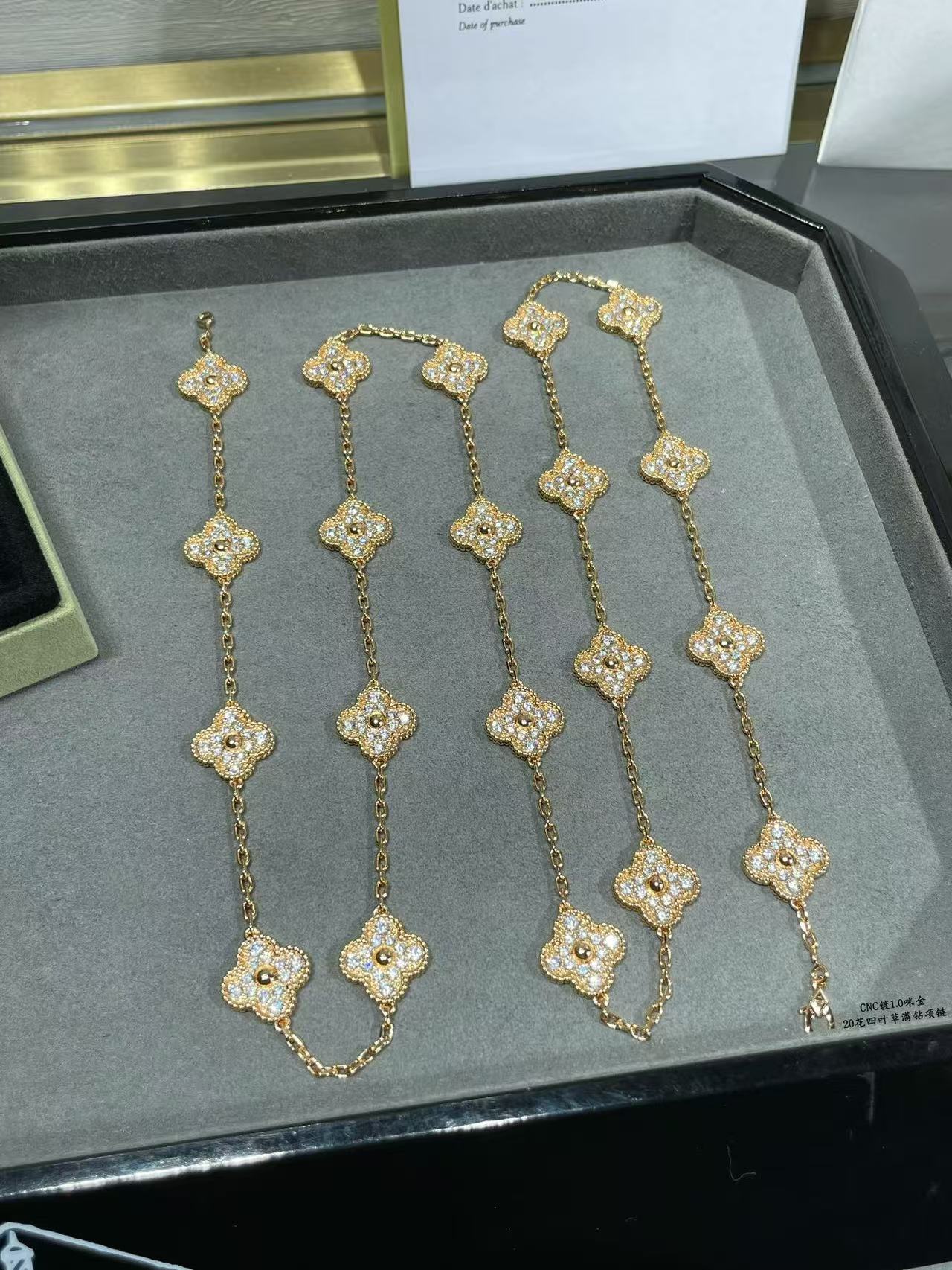 [Star Jewelry]CLOVER 20 MOTIFS FULL-DIAMOND NECKLACE