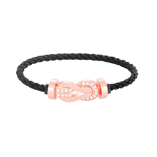 [Star Jewelry]CHANCE LARGE 8 FIGURE BUCKLE HALF DIAMOND BRACELET ROSE GOLD