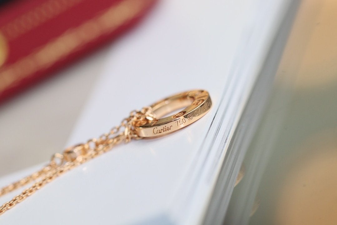 [Star Jewelry]LOVE NECKLACE ADJUSTABLE ROSE GOLD 2 DIAMOND