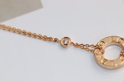 [Star Jewelry]LOVE NECKLACE ADJUSTABLE ROSE GOLD 2 DIAMOND