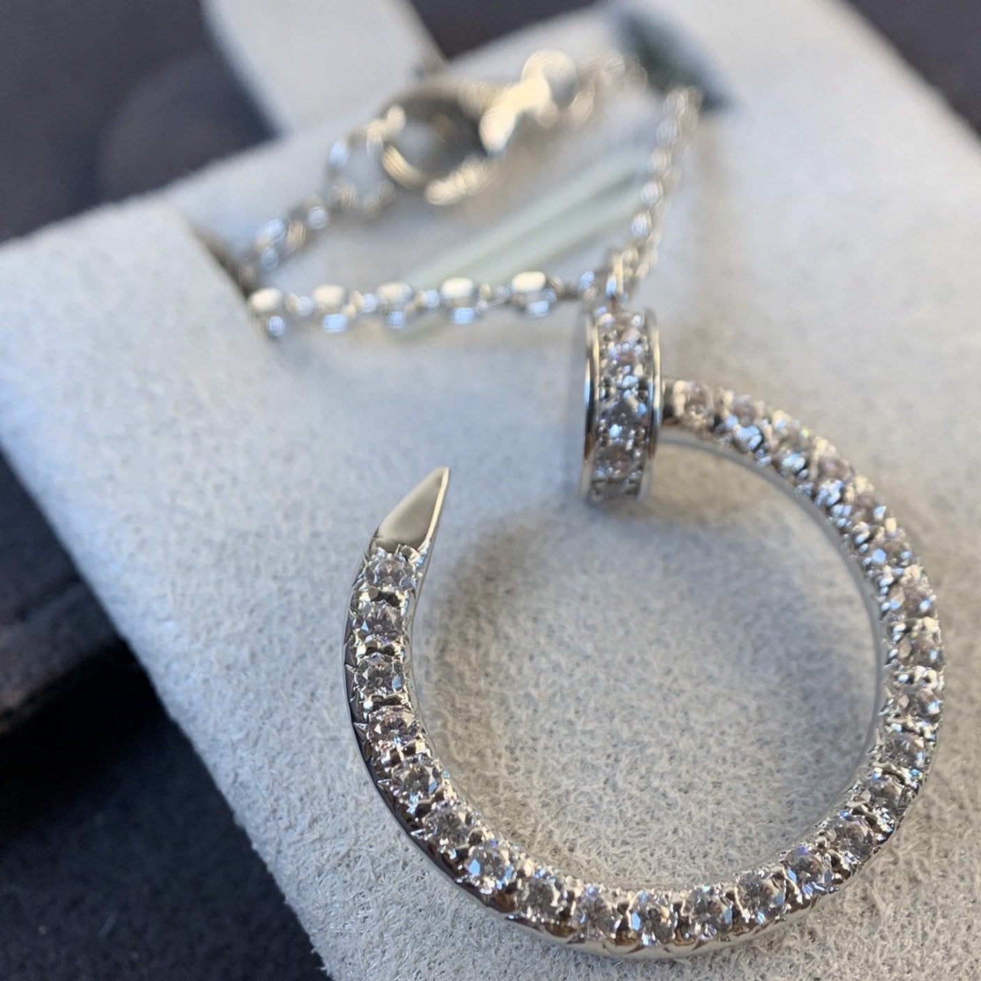 [Star Jewelry]JUSTE NECKLACE SILVER DIAMONDS