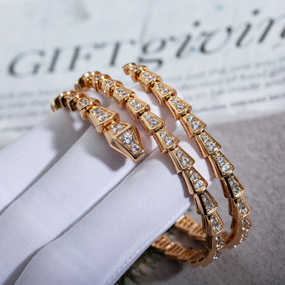 [Star Jewelry]SERPENTI BRACELET PINK GOLD DIAMOND DOUBLE ROW