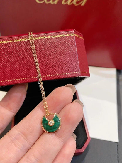 [Star Jewelry]AMULETTE ROSE GOLD MALACHITE NECKLACE