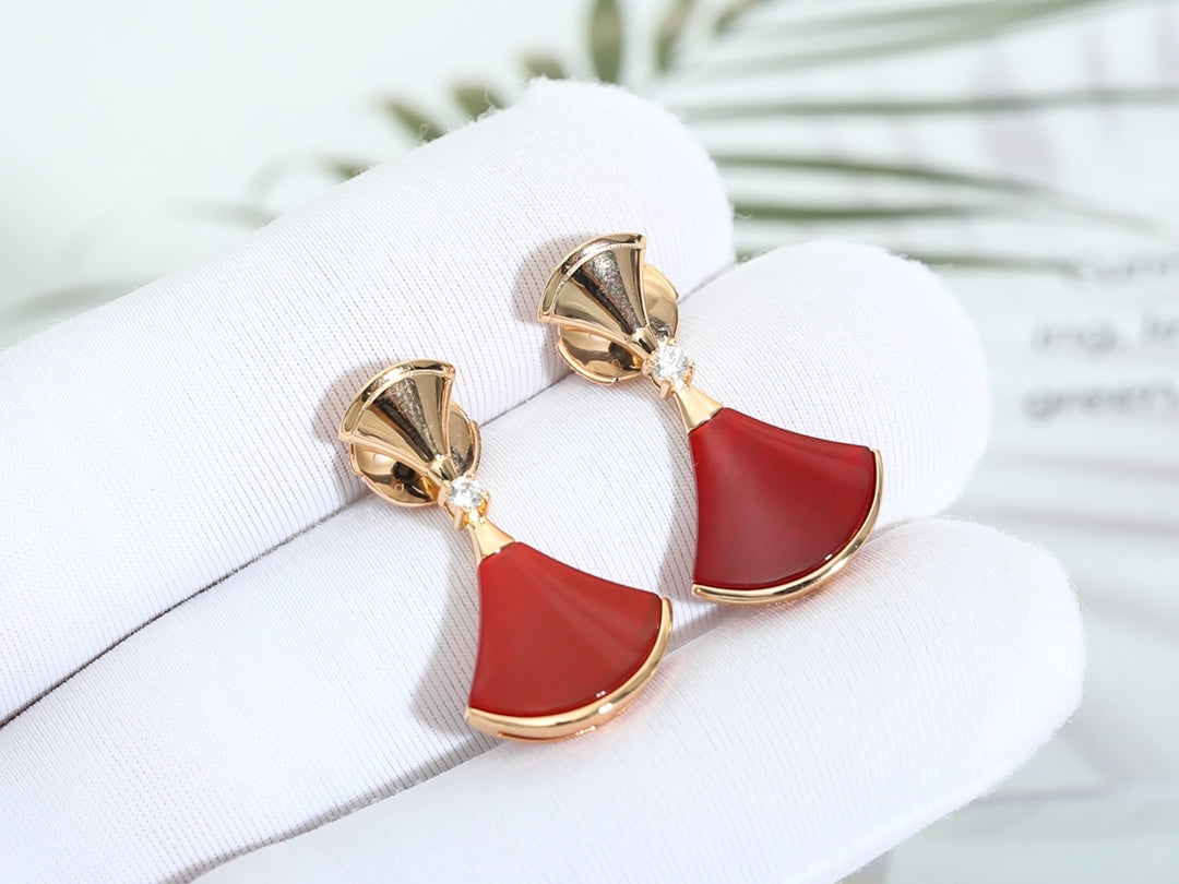 [Star Jewelry]DREAM Carnelian PINK GOLD EARRINGS