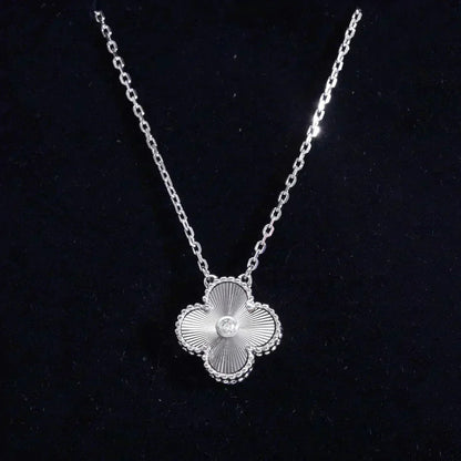 [Star Jewelry]CLOVER  15MM DIAMOND LASER NECKLACE SILVER