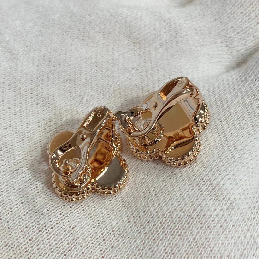[Star Jewelry]CLOVER MEDIUM 1 MOTIFS CARNELIAN  DIAMOND earrings