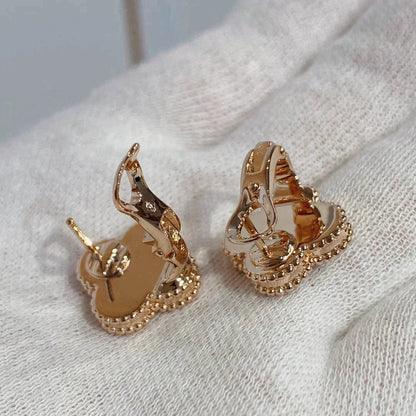 [Star Jewelry]CLOVER MEDIUM 1 MOTIFS CARNELIAN  DIAMOND earrings