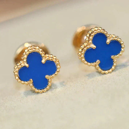 [Star Jewelry]CLOVER MINI 9.5MM TURQUOISE EARRINGS