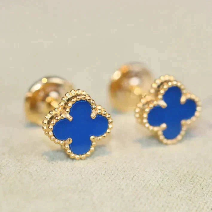 [Star Jewelry]CLOVER MINI 9.5MM TURQUOISE EARRINGS