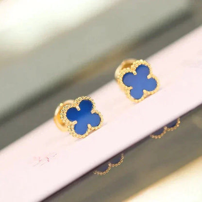 [Star Jewelry]CLOVER MINI 9.5MM TURQUOISE EARRINGS