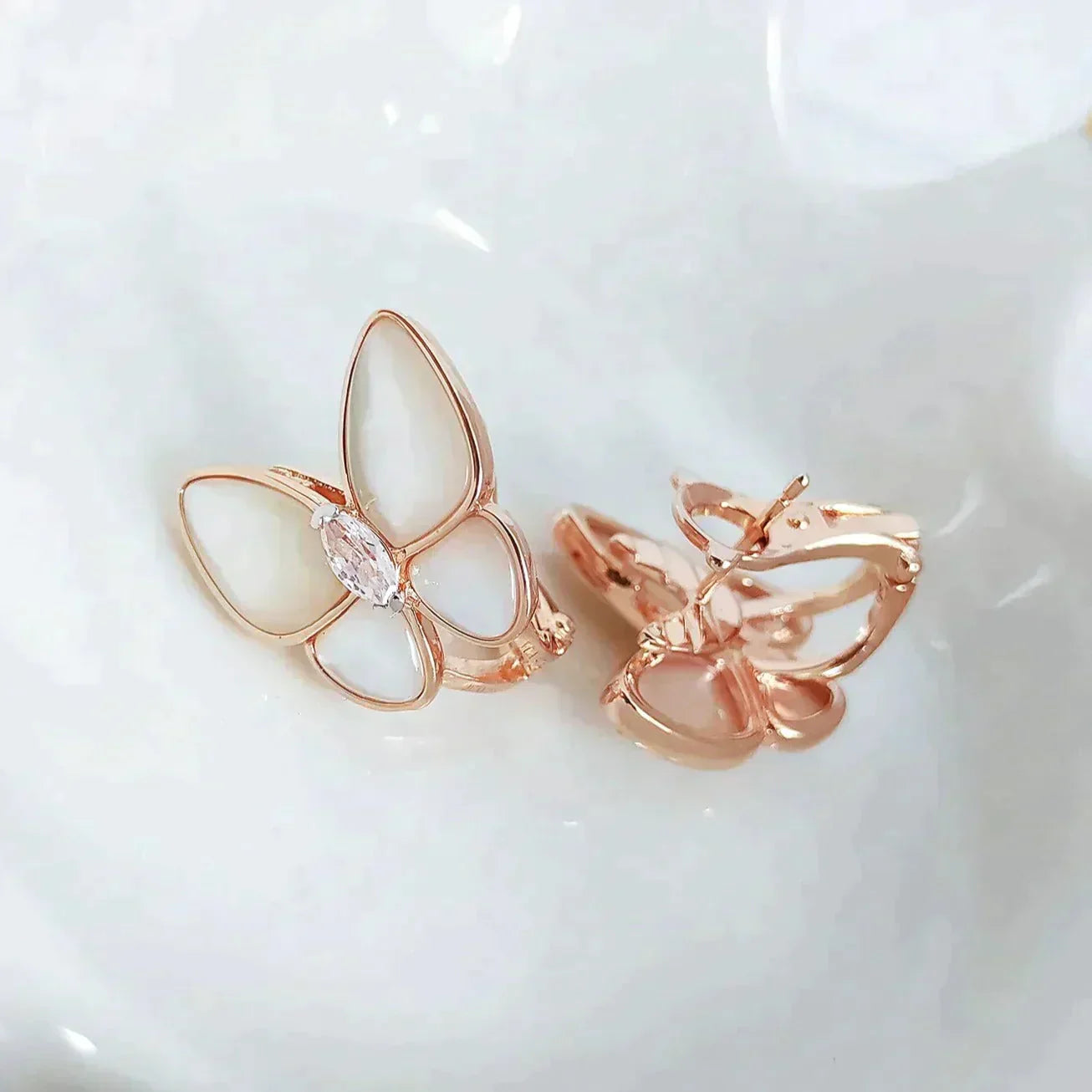[Star Jewelry]BUTTERFLY MOP DIAMOND EARRINGS