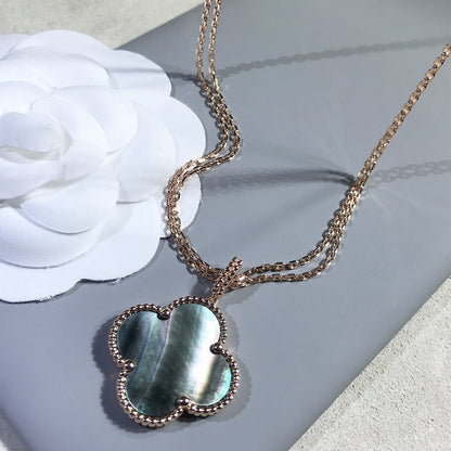 [Star Jewelry]CLOVER 25MM GOLD DARK MOP BIG CLOVER NECKLACE