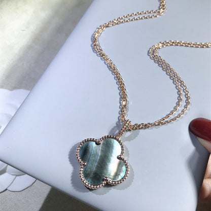 [Star Jewelry]CLOVER 25MM GOLD DARK MOP BIG CLOVER NECKLACE