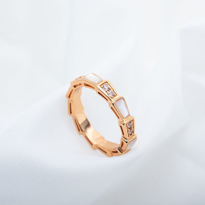 [Star Jewelry]SERPENTI RING PINK GOLD DIAMOND MOP 3MM