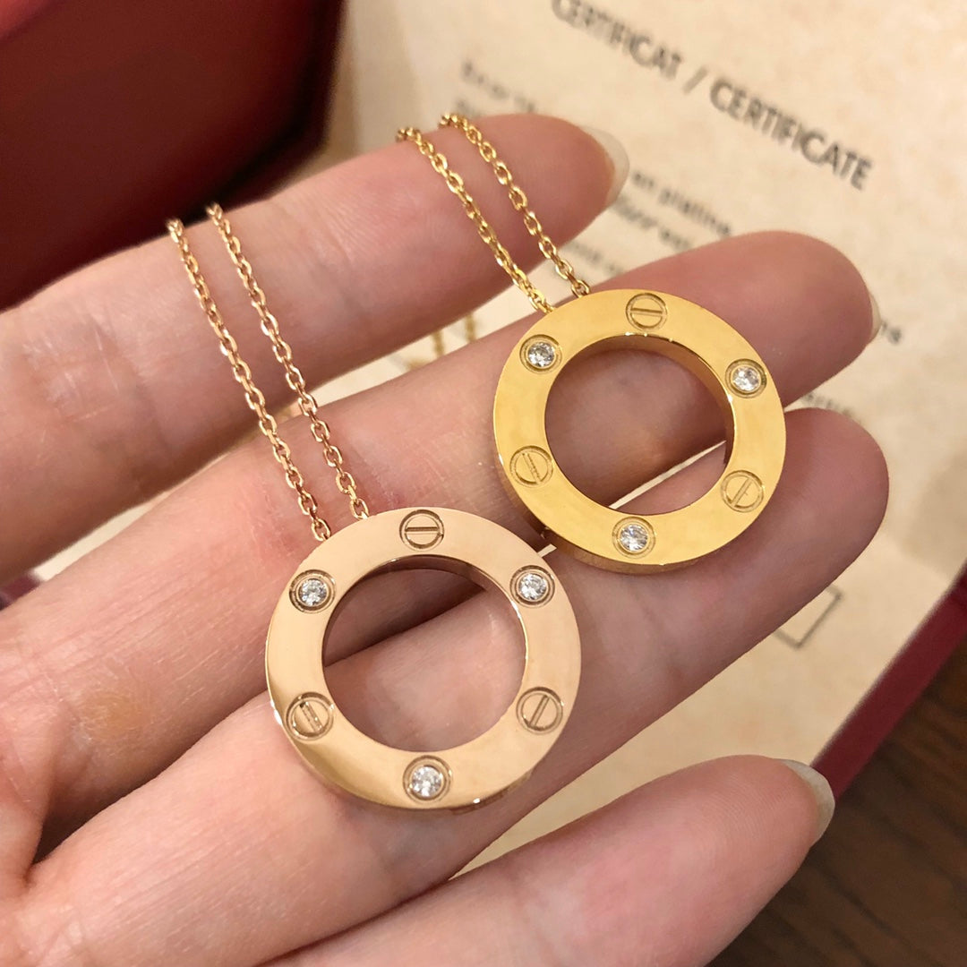 [Star Jewelry]LOVE NECKLACE 16MM 3 DIAMONDS