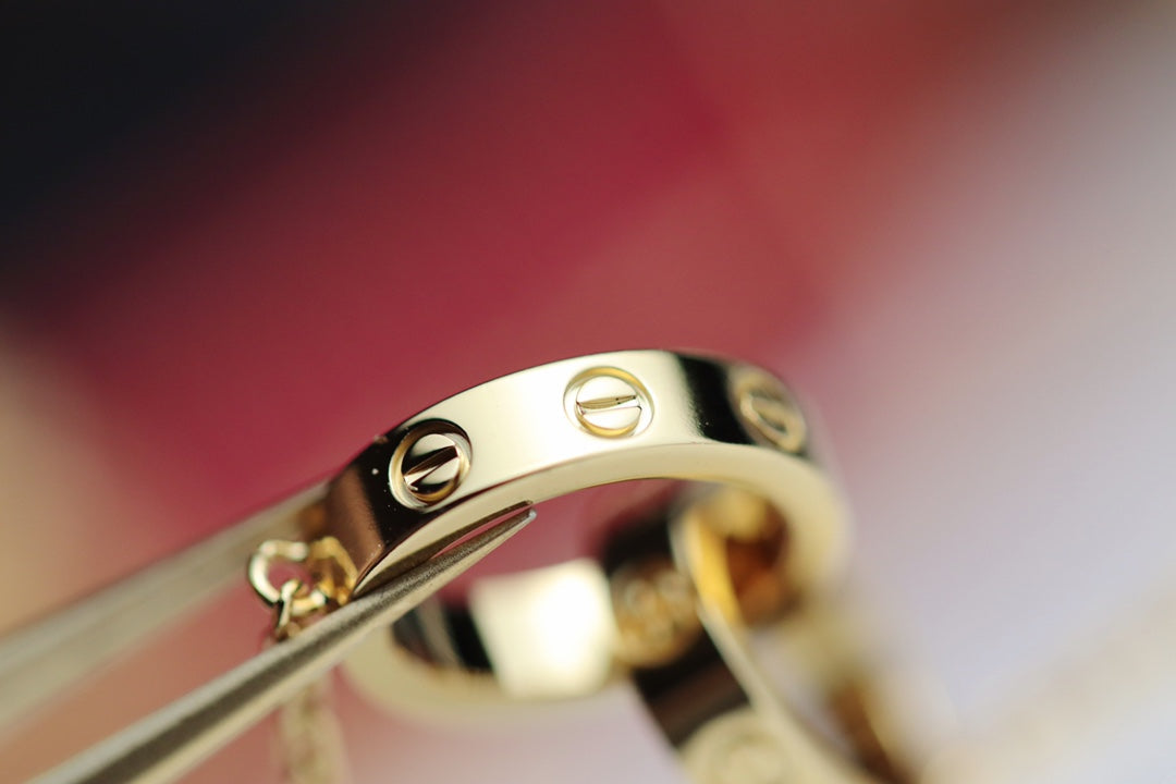 [Star Jewelry]LOVE NECKLACE DOUBLE RING GOLD