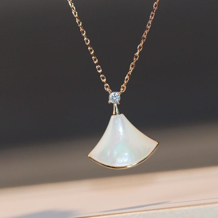 [Star Jewelry]DREAM NECKLACE WHITE MOP PINK GOLD 1 DIAMOND