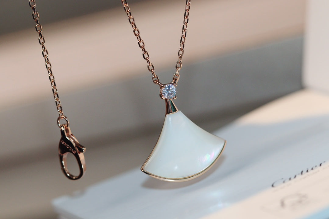 [Star Jewelry]DREAM NECKLACE WHITE MOP PINK GOLD 1 DIAMOND