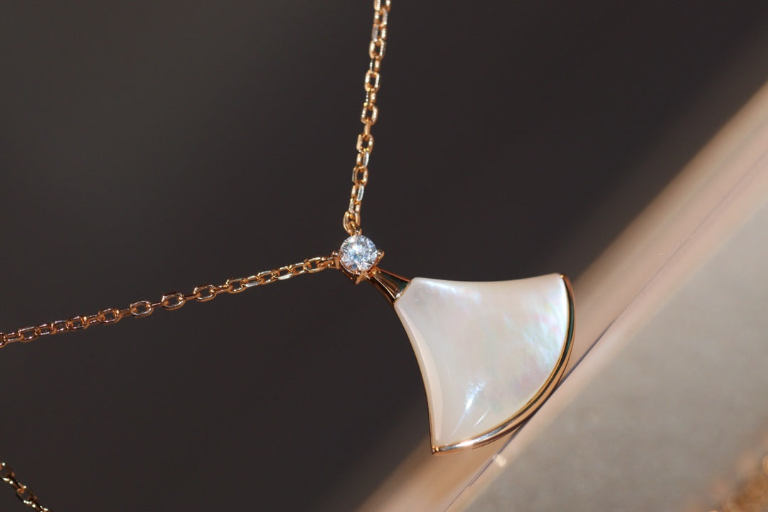 [Star Jewelry]DREAM NECKLACE WHITE MOP PINK GOLD 1 DIAMOND