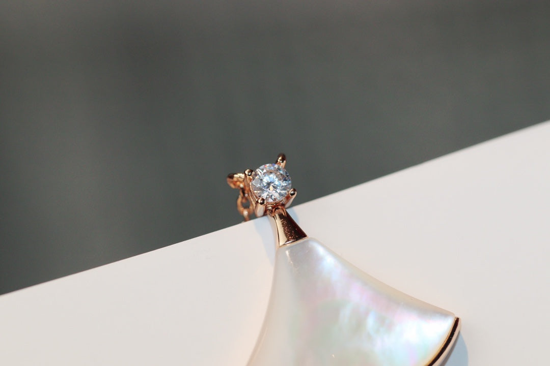 [Star Jewelry]DREAM NECKLACE WHITE MOP PINK GOLD 1 DIAMOND