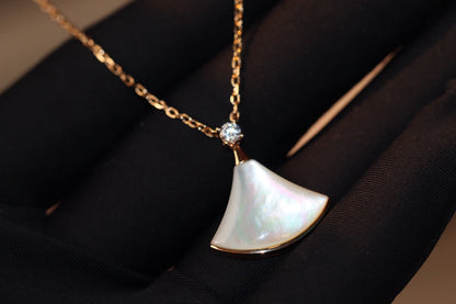 [Star Jewelry]DREAM NECKLACE WHITE MOP PINK GOLD 1 DIAMOND