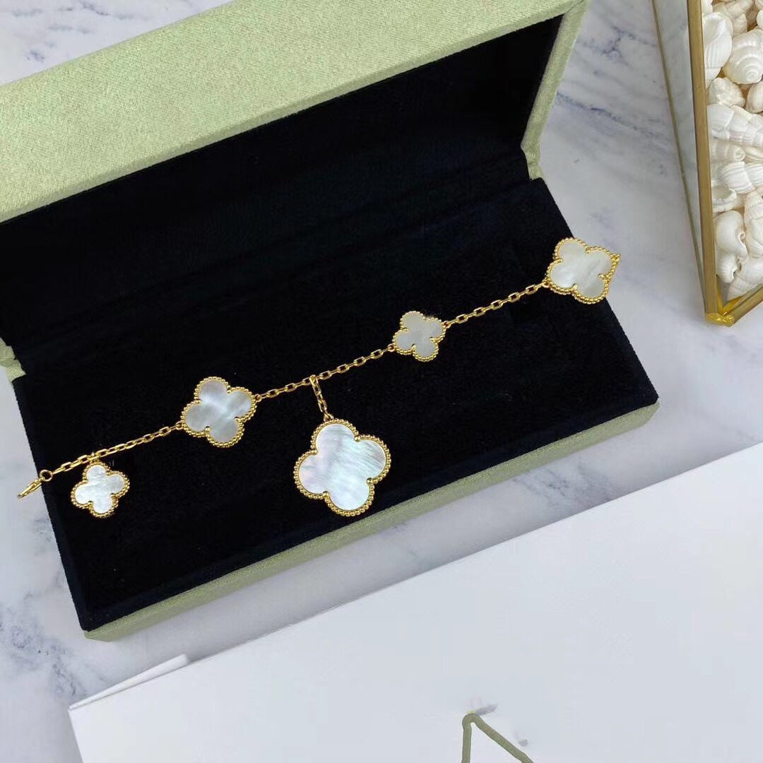 [Star Jewelry]MAGIC CLOVER MOP GOLD BRACELET 5 MOTIFS