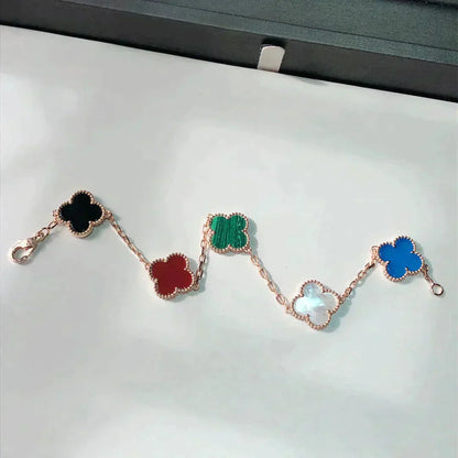 [Star Jewelry]CLOVER 5 MOTIFS MULTICOLOR BRACELET