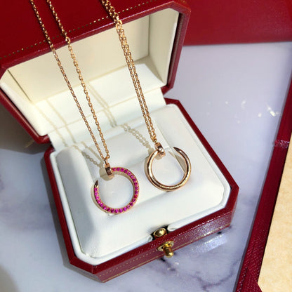 [Star Jewelry]JUSTE NECKLACE GOLD RED DIAMONDS