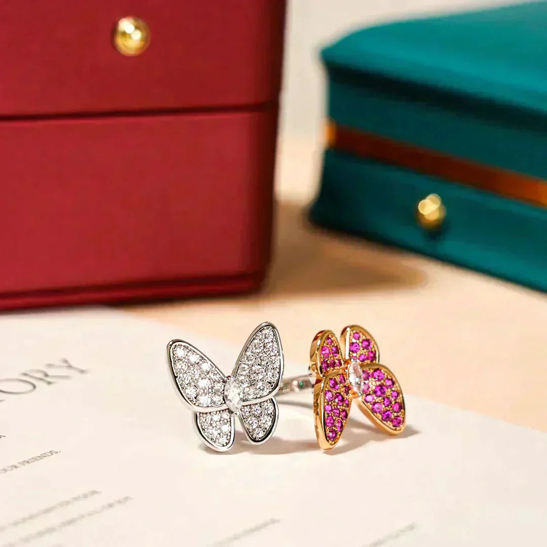 [Star Jewelry]TWIN BUTTERFLY DIAMOND RING