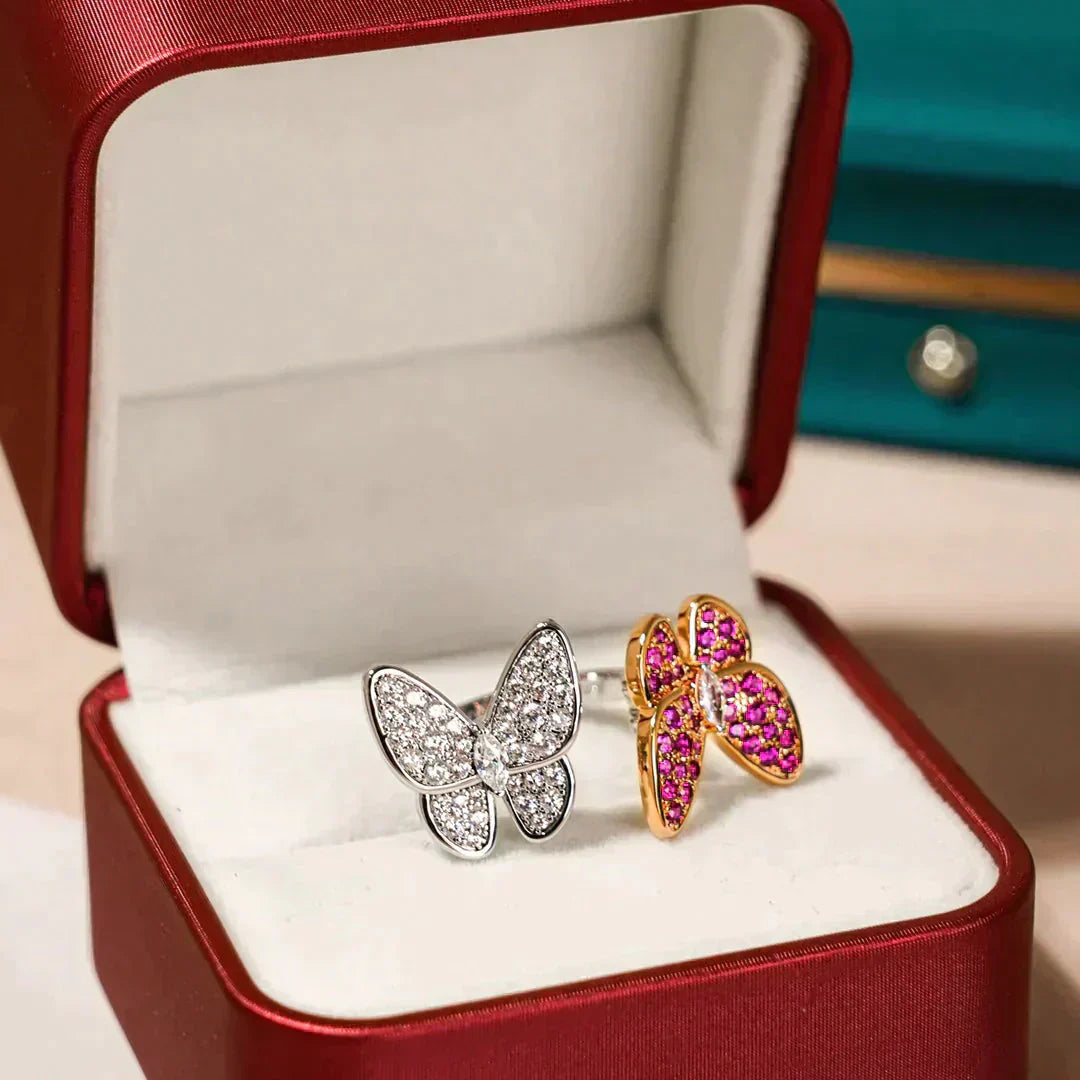 [Star Jewelry]TWIN BUTTERFLY DIAMOND RING