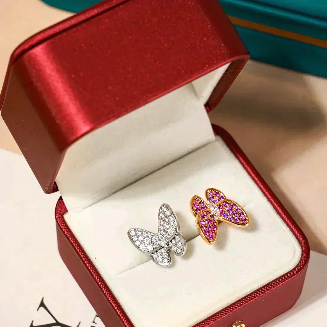 [Star Jewelry]TWIN BUTTERFLY DIAMOND RING
