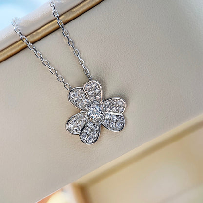 [Star Jewelry]CLOVER DIAMOND NECKLACE SILVER