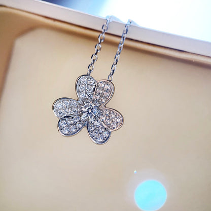 [Star Jewelry]CLOVER DIAMOND NECKLACE SILVER