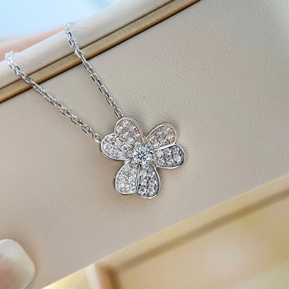 [Star Jewelry]CLOVER DIAMOND NECKLACE SILVER