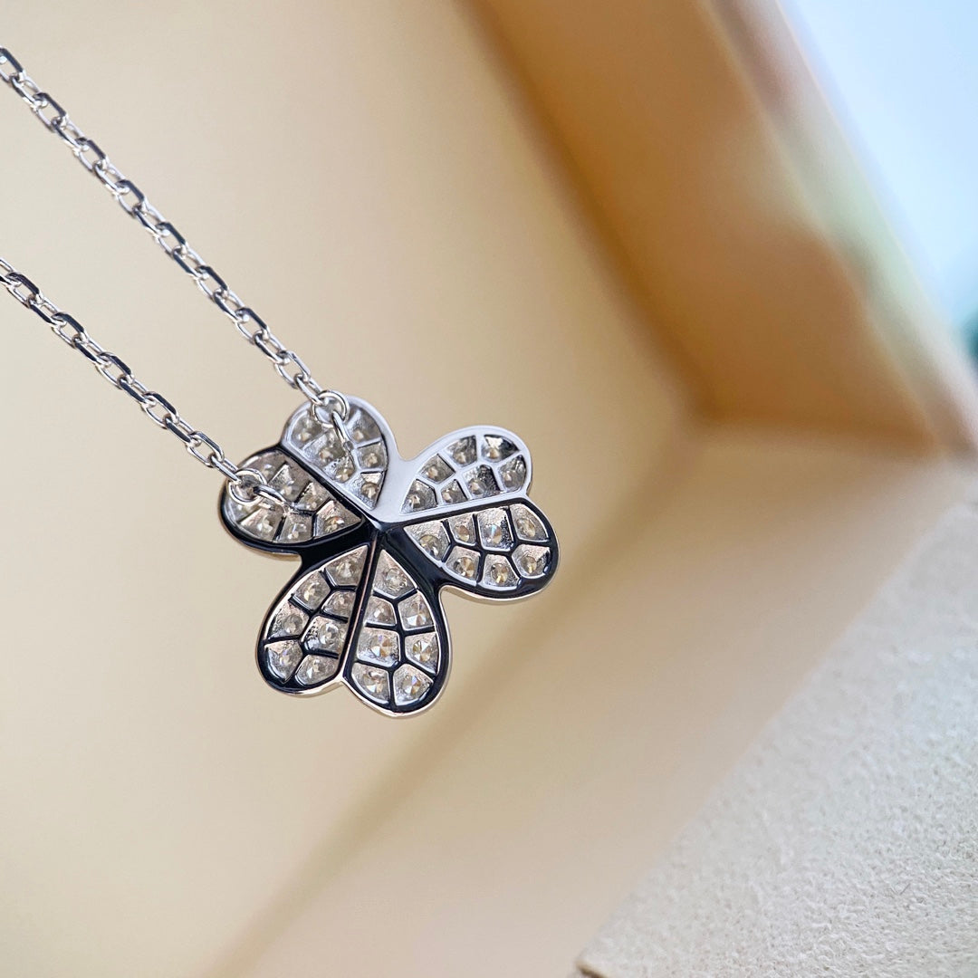 [Star Jewelry]CLOVER DIAMOND NECKLACE SILVER