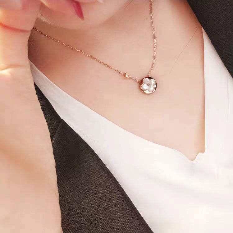[Star Jewelry]SUN MOP GOLD 1 DIAMOND NECKLACE