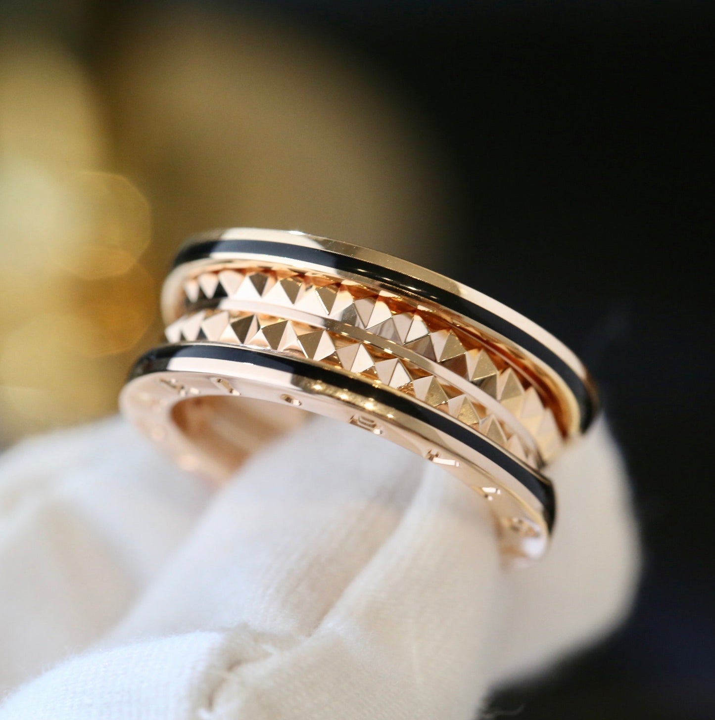 [Star Jewelry]ZERO 1 PINK GOLD BLACK CERAMIC RING