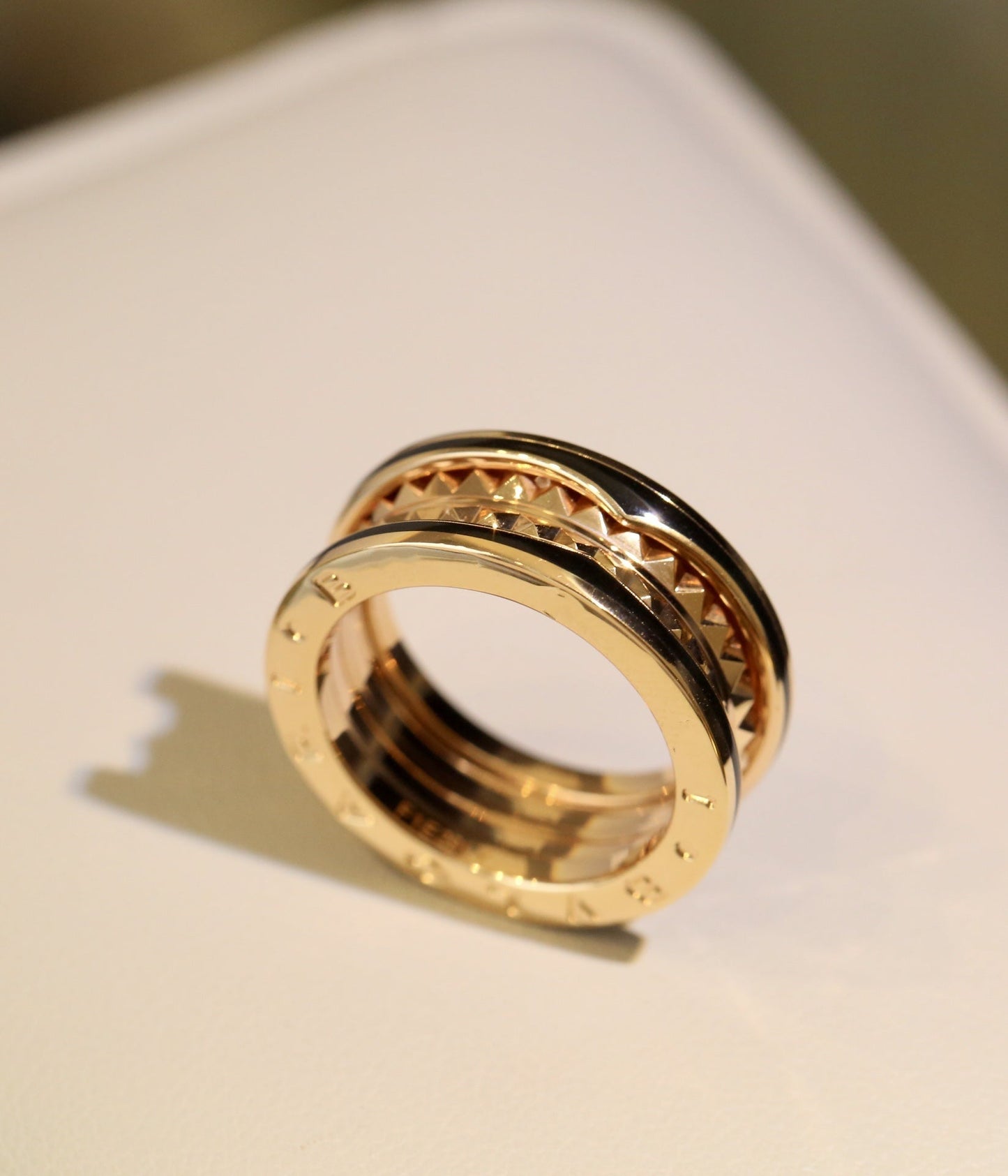 [Star Jewelry]ZERO 1 PINK GOLD BLACK CERAMIC RING