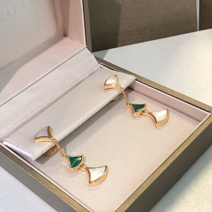 [Star Jewelry]DREAM EARRINGS 3 MOTIFS MALACHITE MOP PINK GOLD