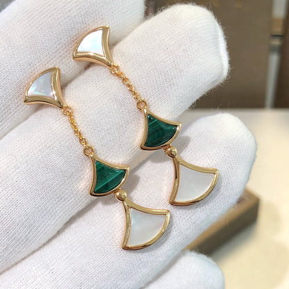 [Star Jewelry]DREAM EARRINGS 3 MOTIFS MALACHITE MOP PINK GOLD