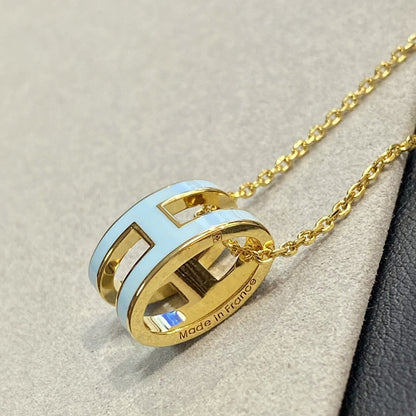 [Star Jewelry]POP H LIGHT BLUE NECKLACE