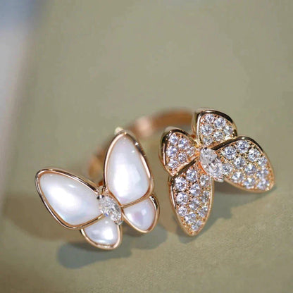 [Star Jewelry]TWIN BUTTERFLY DIAMOND MOP RING
