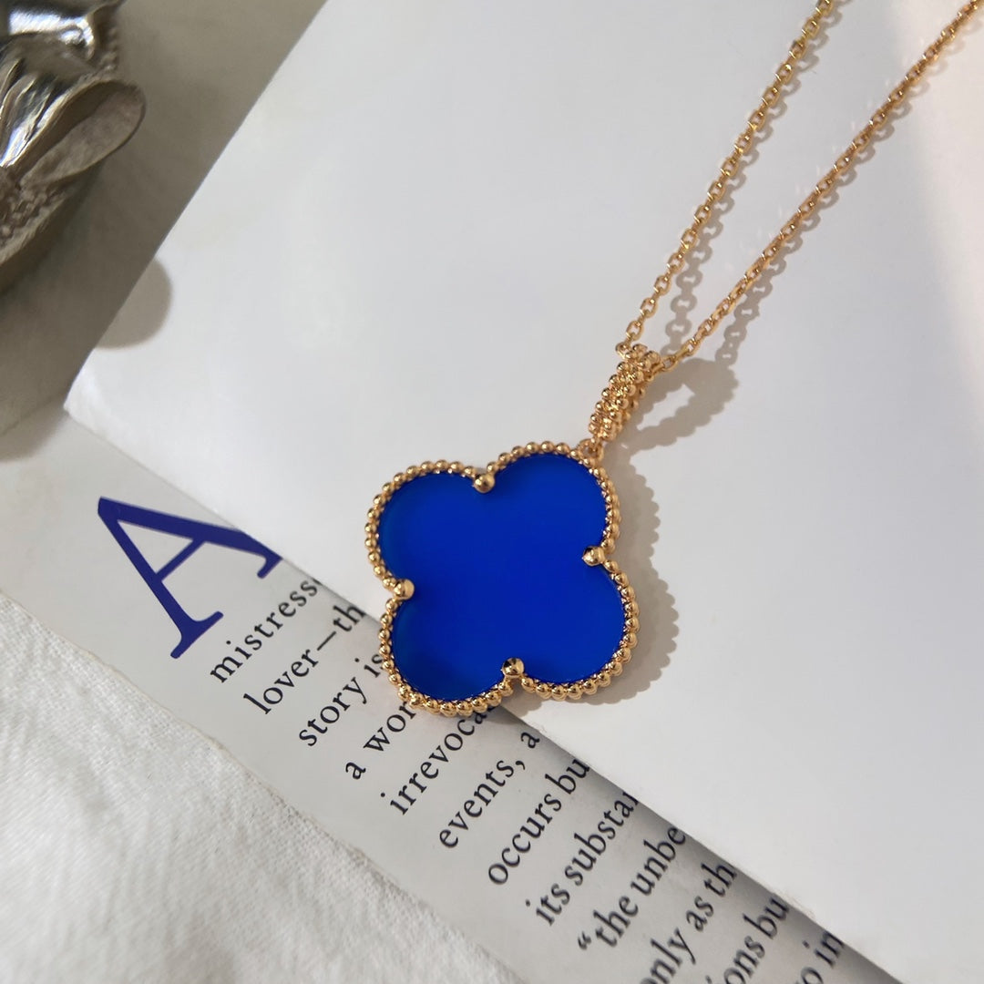 [Star Jewelry]CLOVER 25MM NECKLACE TURQUOISE ROSE GOLD