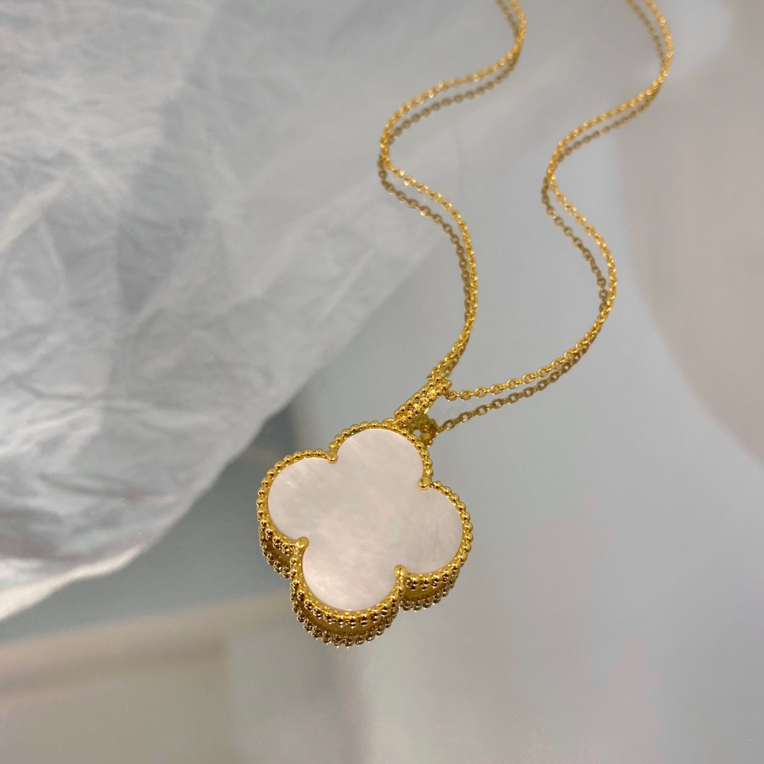 [Star Jewelry]CLOVER 25MM MOP LARGE PENDANT NECKLACE