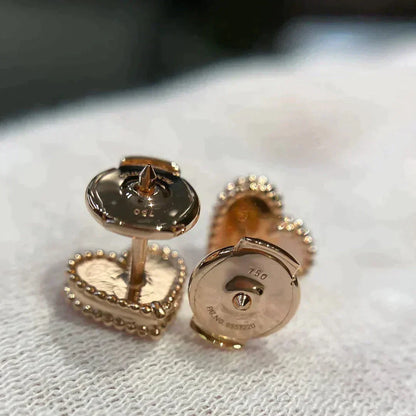 [Star Jewelry]HEART CARNELIAN STUD EARRINGS