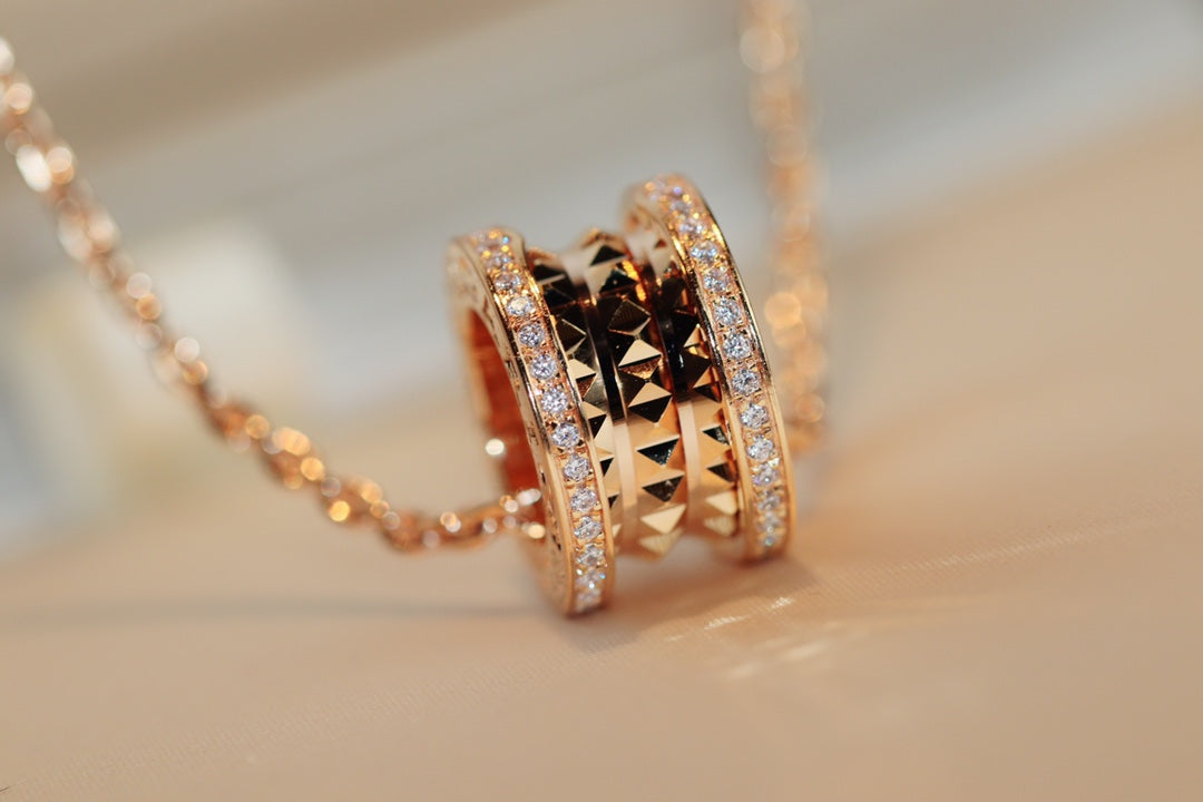 [Star Jewelry]ZERO 1 ROCK PEDANT PINK GOLD NECKLACE