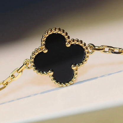 [Star Jewelry]CLOVER 20 MOTIFS ONYX NECKLACE
