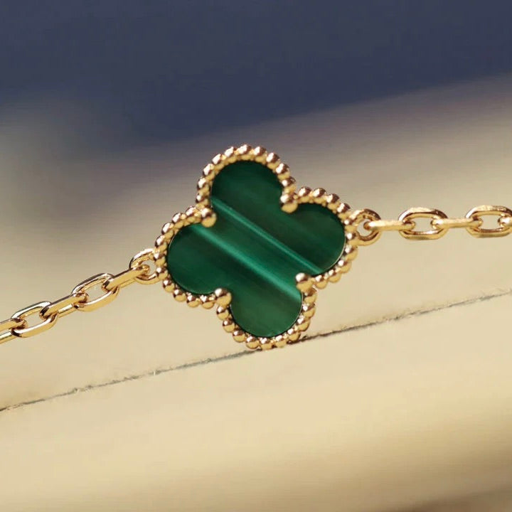 [Star Jewelry]CLOVER 20 MOTIFS MALACHITE GOLD