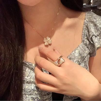 [Star Jewelry]CLOVER MOP DIAMOND ROSE GOLD NECKLACE