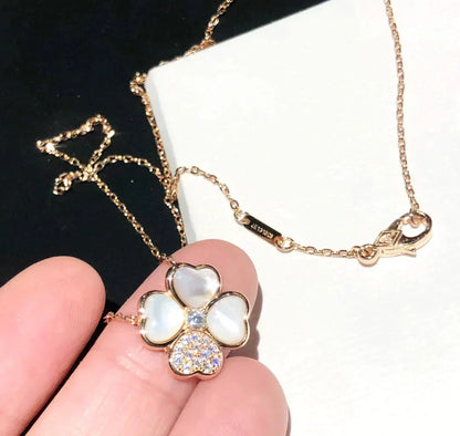 [Star Jewelry]CLOVER MOP DIAMOND ROSE GOLD NECKLACE